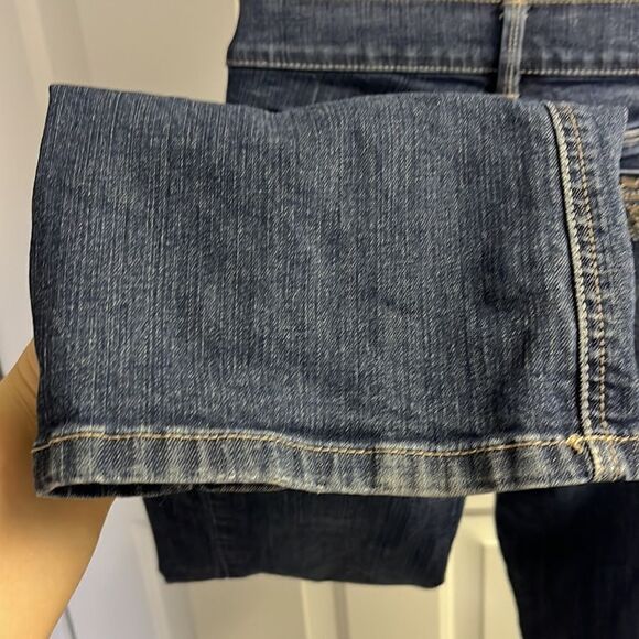 White House Black Market Noir Boot Leg Faded Embroidered Rhinestones Pockets- 8R - Picture 11 of 15